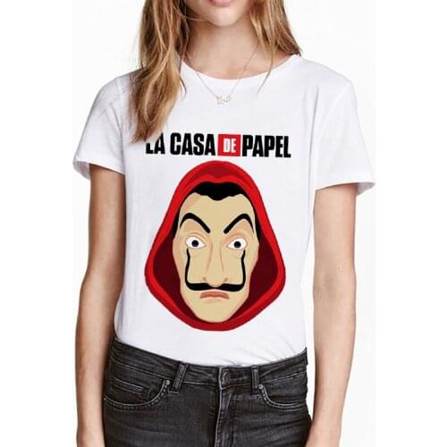 La Casa De Papel Woman T-shirt Bella Ciao Robbery Printed Woman Streetwear Paper House Funny Harajuku Top T-shirt