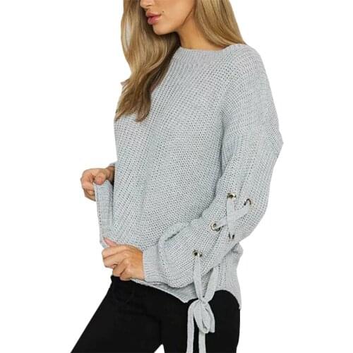 2017 Knitting Sweater Women Europe And The United States Large Size Pure Color womens Sweaters And Pullovers Vestidos MMY69216