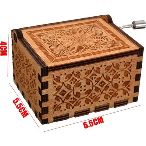 1pc Antique Carved Classic Wooden Music Box "Can't Help Falling in Love" Engraved Musical Case Birthday Gifts