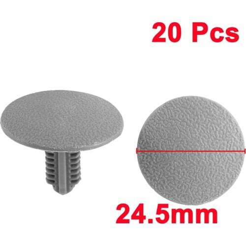 X Autohaux 20 Pcs Gray Plastic Rivet Trim Panel Fastener Moulding Clips 7.5Mm Hole Dia