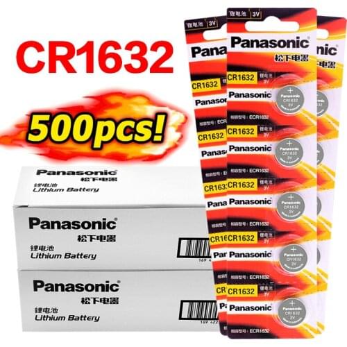 500pcs Panasonic original cr1632 brand new battery 3V Lithium Button Coin Cell for watch computer battery CR1632 DL1632 ECR1632