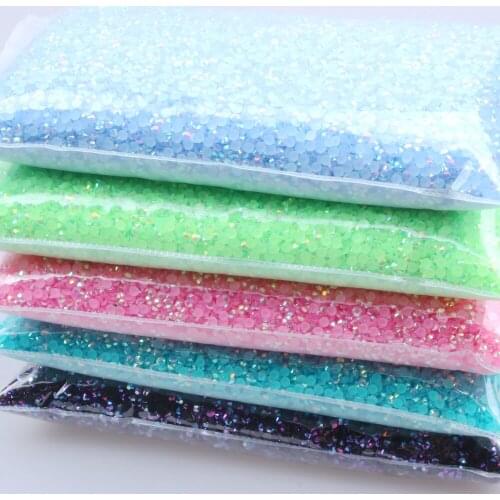 6mm 10000pcs Jelly AB Colors Resin Rhinestones 3D Nail Gems Flatback Round Non Hotfix Stones Appliques For Craft DIY Nail Art