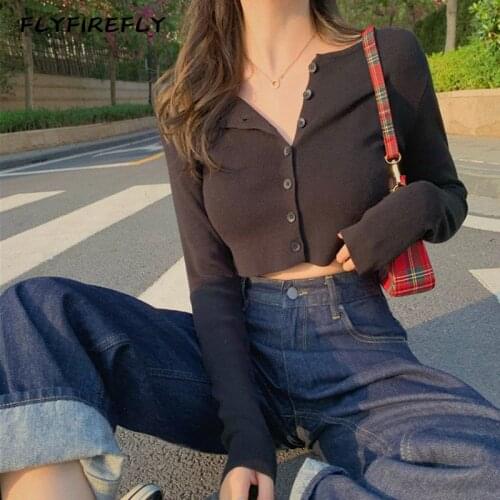 Cardigan women sweaters streetwear cropped cardigan pink knitted sweater elegant white sweater korean long sleeve black top 2020