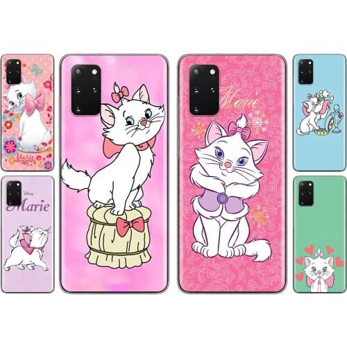 Disney cute Marie Cat For Samsung S20 FE A91 A81 A72 A71 A52 A51 A42 A41 A32 A31 A21 A12 Lite Transparent Phone Case