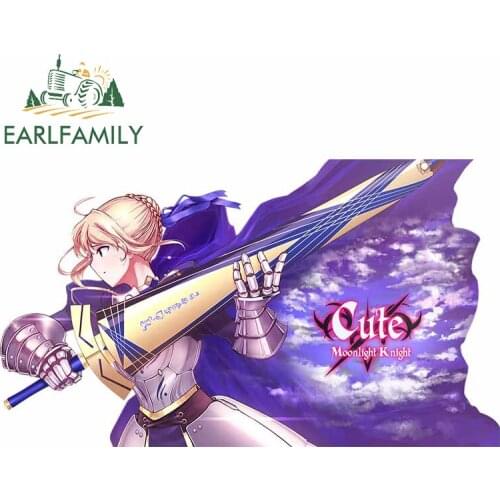 EARLFAMILY 13cm x 7.4cm for Fate Car Stickers and Decals DIY Anime Waterproof Window Trunk Decoration Suitable for VAN RV SUV