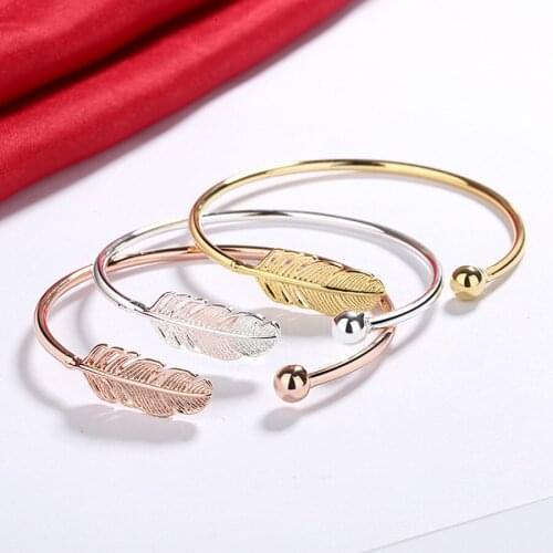 FYSARA Luxury Brand Bangles Gold Color copper opening Jewelry Letter Noble Women Cuff Bangles Bracelet B0051