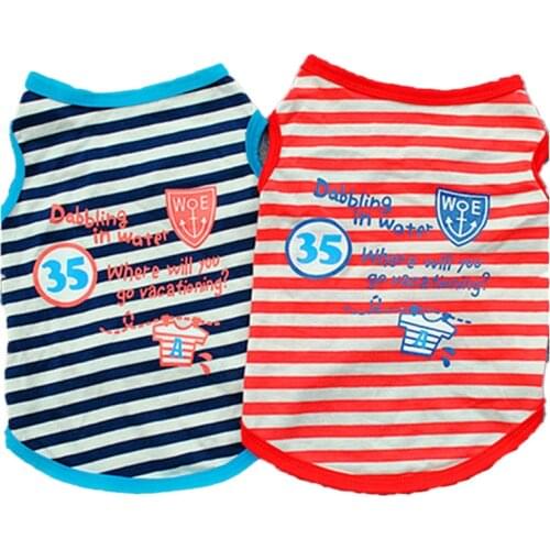Cotton Summer Chihuahua Vest Pet Dog Clothes For Small Dogs Pets Clothing Yorkshire Striped Tshirt Pug Costume Ropa Para Perros