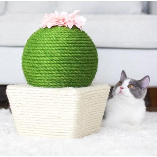 Cat Scratcher Green Cactus Ball Toy Product Scratch Pad Game Pet Decorative Knitting Interesting Household Products Funny Cute