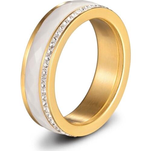 New Style Cool Stainless Steel Men Ring High Quality Punk Women Jewelry Zircon Rings Porcelain Finger Accessories For Party Gift