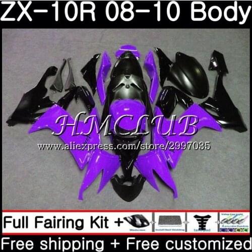 Bodywork For KAWASAKI NINJA ZX10R New purple ZX1000C 2008 2009 2010 63HC.12 ZX 10R ZX 10 R ZX1000 ZX-10R 08 09 10 Fairing kit