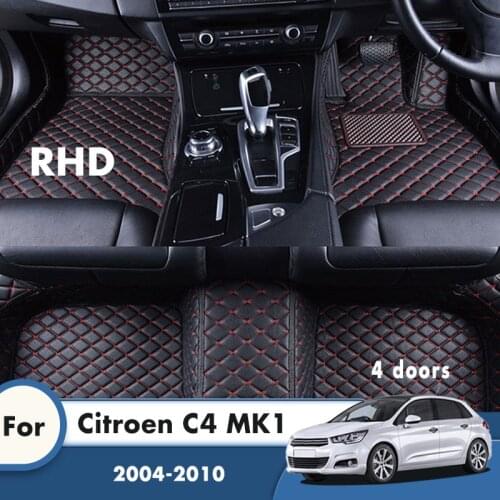 RHD Carpets For Citroen C4 MK1 4 doors 2010 2009 2008 2007 2006 2005 2004 Car Floor Mats Custom Car Interior Accessories Cover