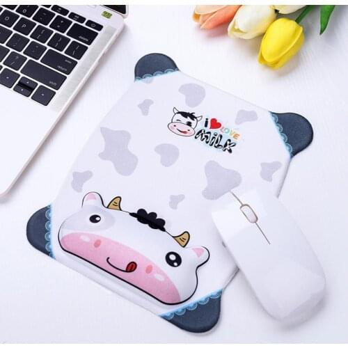 Creative Universal Soft Thickened Rectangle 3D Cartoon Pattern Mouse Pad Hand Rest Wrist Rest Office Computer Laptop Accessories