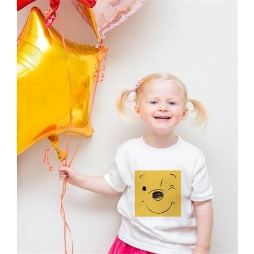 Summer Disney Children Cute Cartoon Winnie The Pooh Friends For Baby Short Sleeve T-Shirt White Casual Cozy Harajuku Kawaii