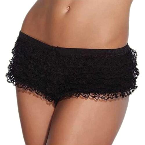 MiaoErSiDai Halloween Hot Sale Women Sexy Lace Underwear Panties Rainbow Color Beauty Ruffles S-M-L-XL size