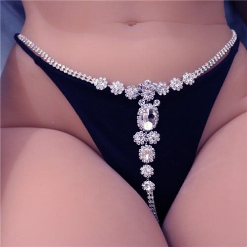 Fashion Women Thong Belt Female Sexy Underwear Chain Hide-it Jewelry Gift Sexy Dressup Punk Belt With Crystal Waist Chain