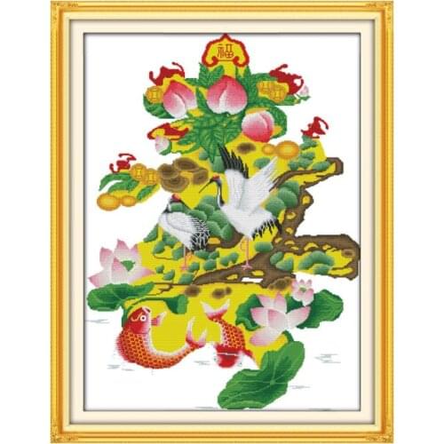 Longevity cross stitch kit 14ct 11ct pre stamped canvas cross stitching animal lover embroidery DIY handmade needlework