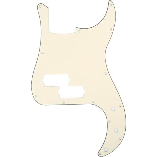 Musiclily 13 Hole P Bass Pickguard for Fender American/ Mexican Standard Precision Bass, 3Ply Cream
