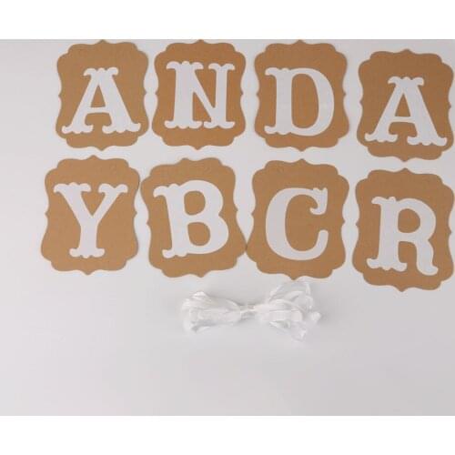 NC Candy Bar Kraft Paper Cardboard Bunting Banner Garland Vintage Wedding Decor Sign Baby Shower Birthday Party Buffet