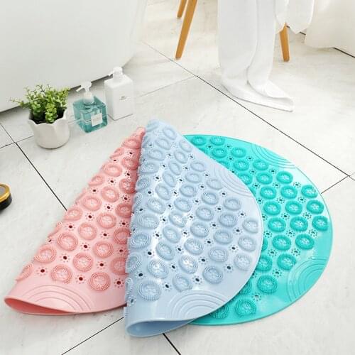 Anti-Skid Suction Cup Waterproof Convenient Practical Durable Comfortable Cushion Pad Bathroom Drainage Round Massage Mat