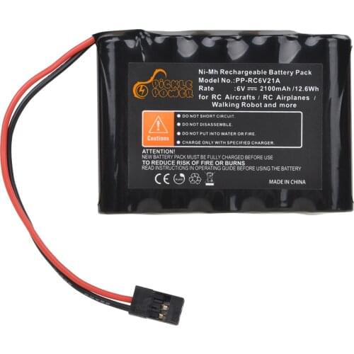 6V 2100mAh NiMH RC Receiver Battery with Hitec Connectors for RC Airplanes/RC Aircrafts/Walking Robot and More