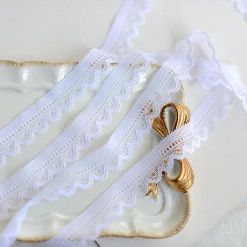 15M/lot 2cm wide Bleach white stretch smooth lace underwear trimming skirt cuffs decorative clothing lace accessories SC111