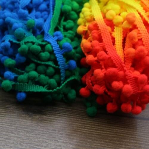 New 5yards/lot Terylene Pom Pom Lace Trim for DIY Sewing Accessories - Free Shipping Gradient color LACE