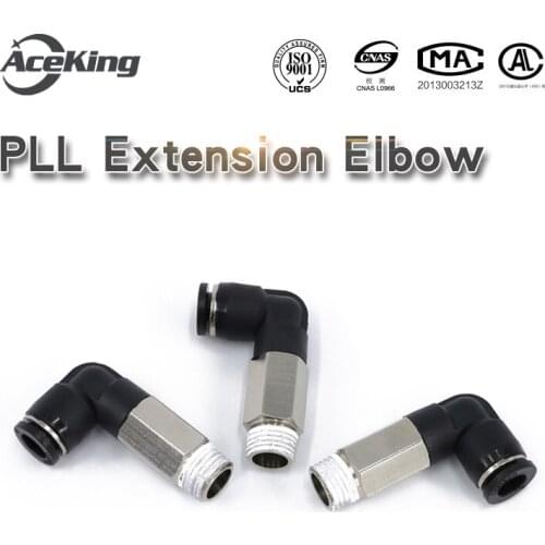 PLL Pneumatic quick connector pll6-01 quick plug extended l-thread elbow 8-02 right angle 10-03 quick connect of air pipe