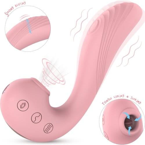 Tongue Sucking Vibrator for Women Sucker Clit Clitoris Stimulator G-Spot Vibrating Dildo Oral Licking Adult Sex machine Toys XXX