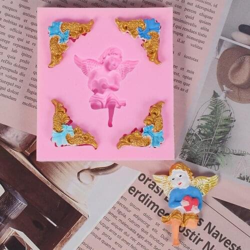 Love Angel Shape Fondant Cake Silicone Mold Chocolate Candy Molds Pastry Biscuits Mould Baking Cake Wedding Decoration Tools