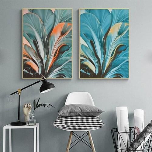 SURELIFE Modern Green Leaves Tropical Plants Wall Art Prints Canvas Paintings Nordic Pictures Poster Living Room Home Decorative