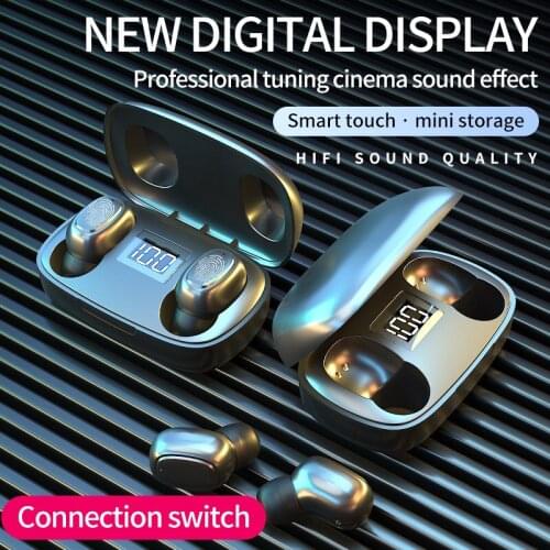 T10 2020 New Bluetooth V5.0 Earphones LED Touch Control Tws Wireless Headphones 9D Stereo Music IPX7 Waterproof Earbuds Headset