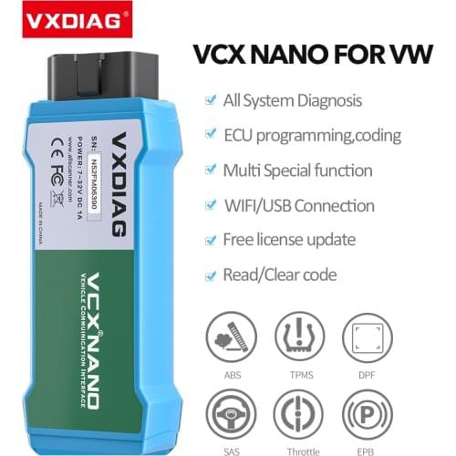 VXDIAG WIFI/USB Diagnostic tools for VW OBDII scanner professional ECU programming Diagnosis Device OBD2 Code Reader for Skoda