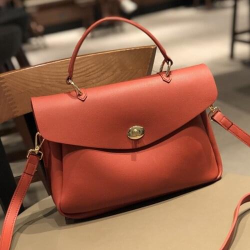 WOONAM 2021 New Fashion Handbag Genuine Calf Leather Designer Top Handle Messenger Shoulder Bag WB0223