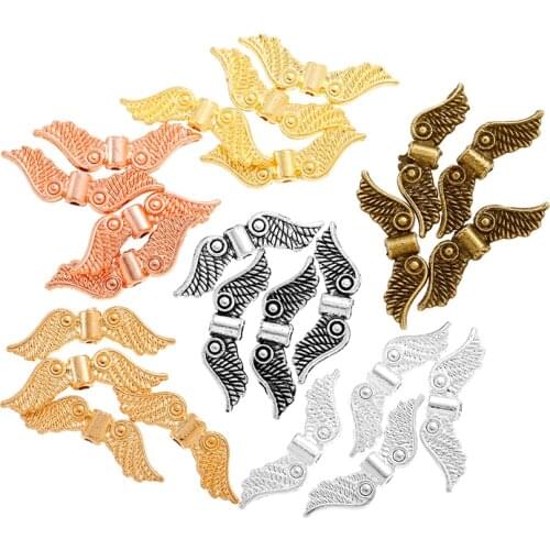 YuenZ 20pcs 2 color Tibetan Silver Plated Pendant Antique wing Bead Charms Jewelry Making DIY Handmade Craft 24*7mm D424
