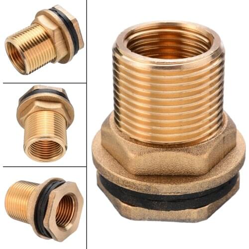 1 pcs 1-14mm 1/2" Female 3/4" Male Brass Water Tank Connector Fitting All Kinds Of Tank Hose Adapter Garden Water Connectors