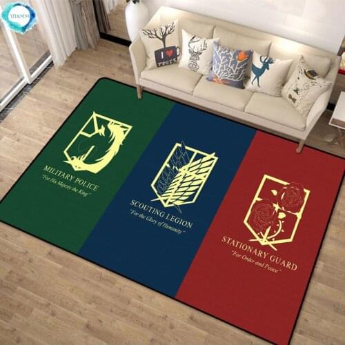 1PC 40x60cm Cartoon Attack On Titan Team Floor Rug Doormat Carpet Bedroom Living Room Home Decor Non-slip Mat Gifts