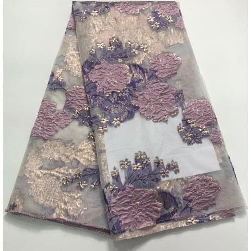 2021 Newest Jacquard Lace Fabric High Quality Brocade Lace For Bridal Materials Nigerian Brocade Fabric For Wedding JK4762