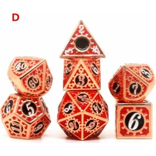 7pcs/set Polyhedral Dice Digital Metal Dice Set Board Game Party Entertainment Props