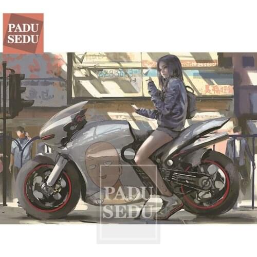 5d Diy Diamond Painting Cartoon Full Set Locomotive Beauty Trend Riding Diamond Embroidery Cross Stitch Girl Bedroom Decoration