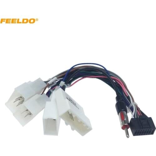FEELDO 10set 16P Car Head Unit Wire Harness Adapter For Toyota OEM Car Radio Harness With 4-Terminal #HQ2017