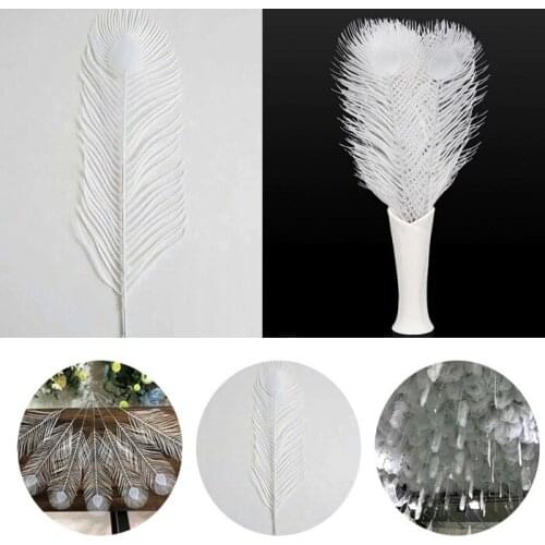 White plastic peacock feathers for drop ceiling hanging Pennant garland Banner Bunting decor DIY party wedding/birthday favor
