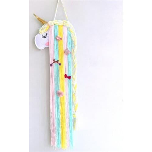 9 COLORS Unicorn Bows Holder Storage Belt for Girls Hair Clips Hairpin Hairband Hanging Organizer Strip for Hair Accessories