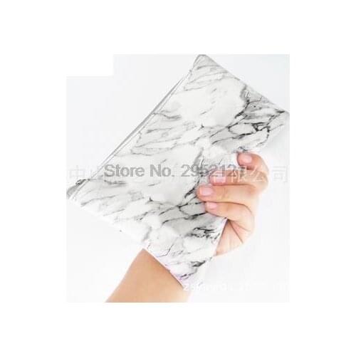 By dhl 200pcs Marbling PU Brush Makeup Bag Zipper Handbag Pouch Beauty Make Up Brush Holde Cosmetics Storage Bag Makeup Tool new