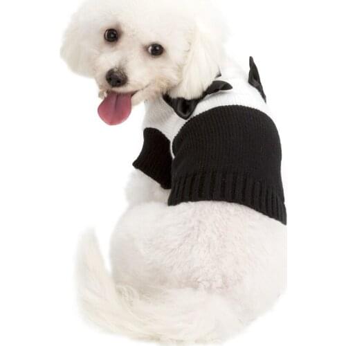 Elegant High Quality Winter Dog Sweater Pet Clothes With Bowtie Dog Coat for Small to Large Puppy Dogs Cats