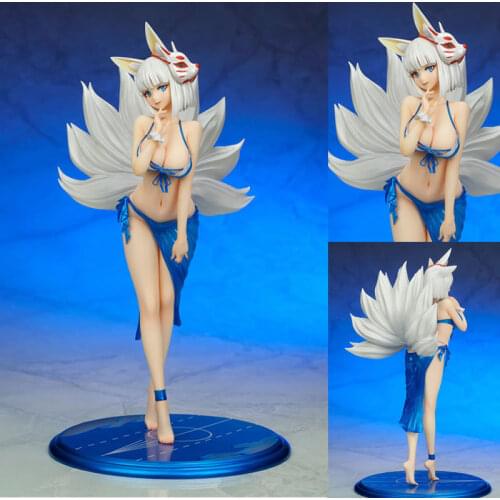 1/8 Azur Lane Kaga Nine tails Fox Bikini Ver Sexy Girl Unpainted GK Figure Unassambled hand-made resin white Model Toy