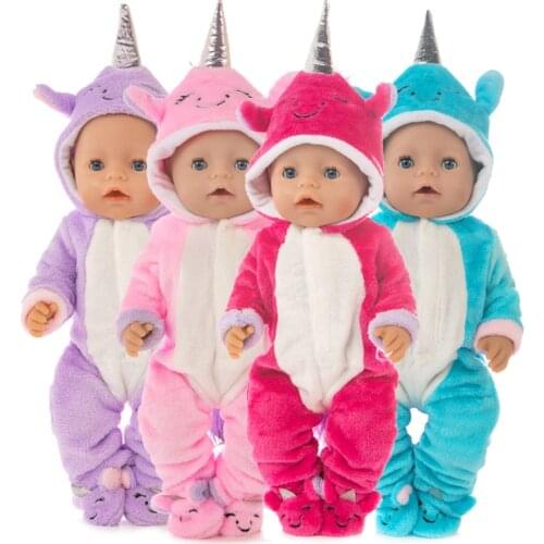 High Quality Jumpsuits+Shoes Fit 17 inch 43cm Rompers Doll Clothes Born Baby Doll Clothes Suit For Baby Birthday Festival Gift