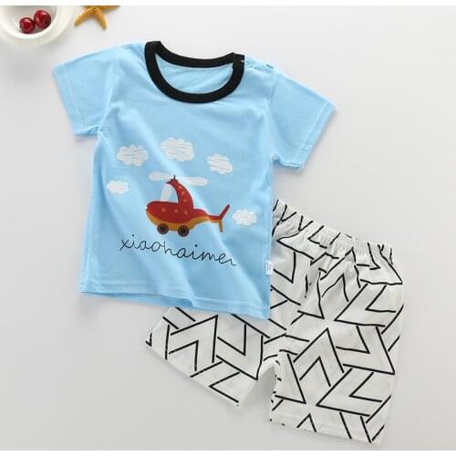 Hot sale new summer childrens sets cartoon bear girls body suit cotton kids clothes set quality boys clothes set