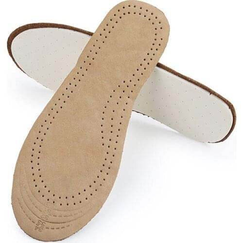 USHINE EU24-34 Cowhide Latex Massage Genuine Leather Insole Shoe Latex Insole Kids Children