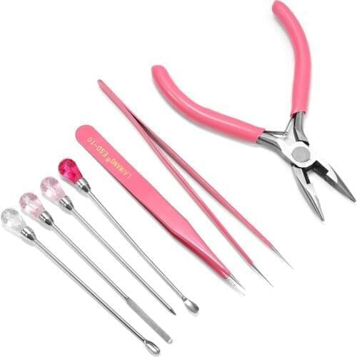 MultiFunction Tweezer Pliers Jewelry Tool Suit Vise Round Nose Plier Making Spoon Tool Sets For DIY Handmade Beading Cutting