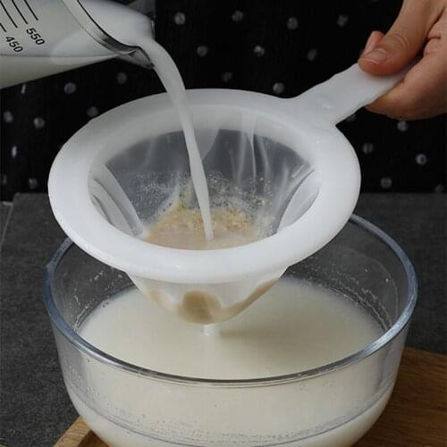 Reusable Nylon Super Fine Colander Mesh Sieve Strainer with Handle for Honey Juice Tea Soymilk Coffee Filter